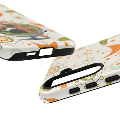 Mid Century Modern Atomic Starburst Mid Mod 60s Gal Retro Chic Tough Phone Case with Vintage Glamour Design