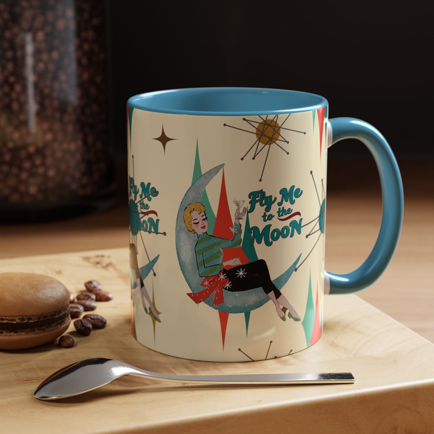 Mid Century Modern Retro Christmas Mug,  &