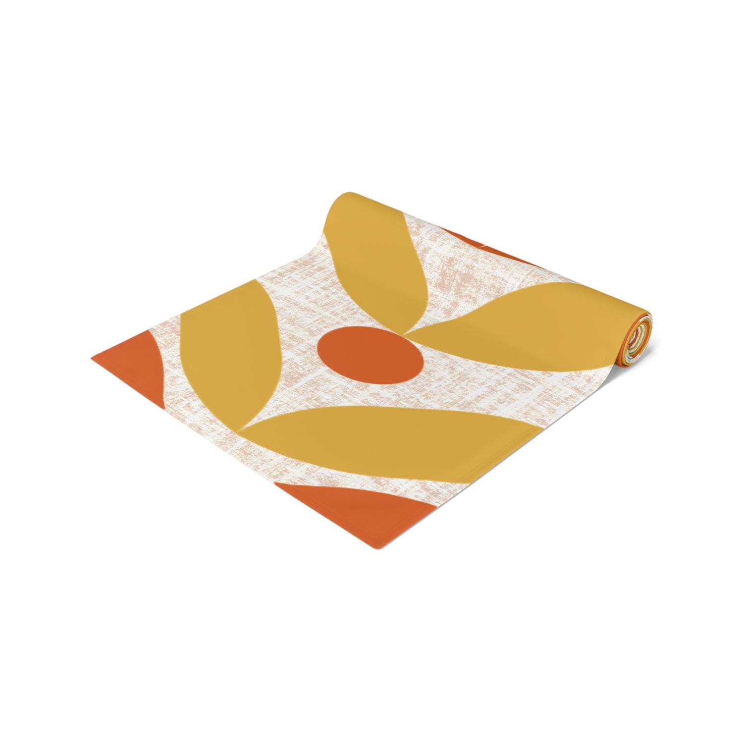 Mid Mod Scandinavian Flower, Orange Yellow Retro Table Runner - Mid Century Modern Gal