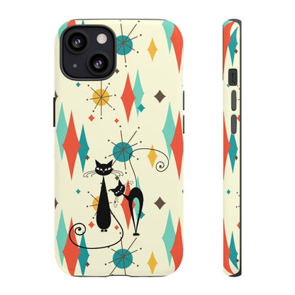 Atomic Kitty Cat, Mid Mod Franciscan Pattern, Kitsch Tough Phone Cases