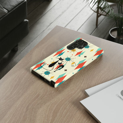 Atomic Kitty Cat, Mid Mod Franciscan Pattern, Kitsch Tough Phone Cases