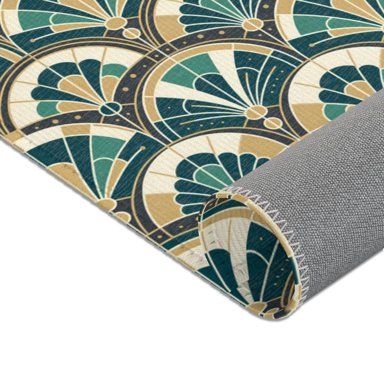 Art Deco Peacock Inspired Area Rug