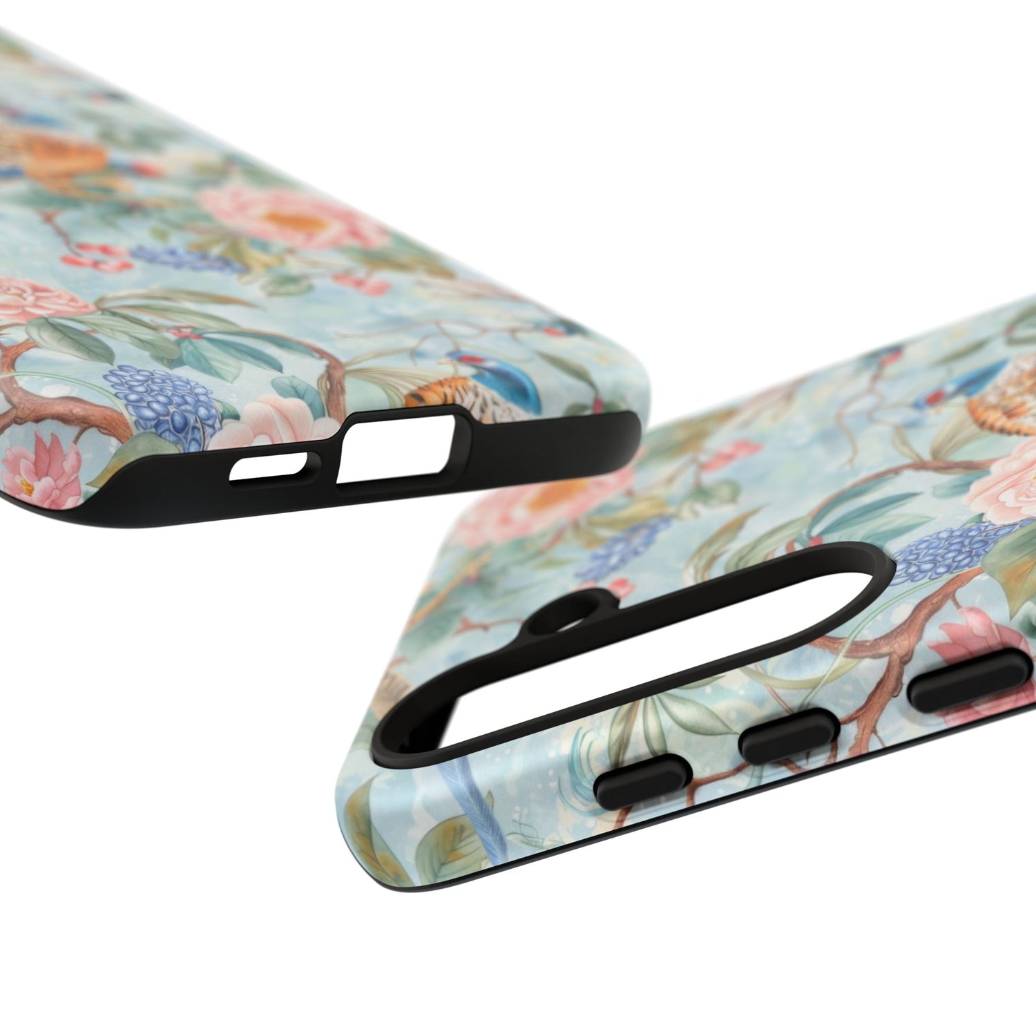 Chinoiserie Designed Floral Pheasant Phone Case with Bird Design