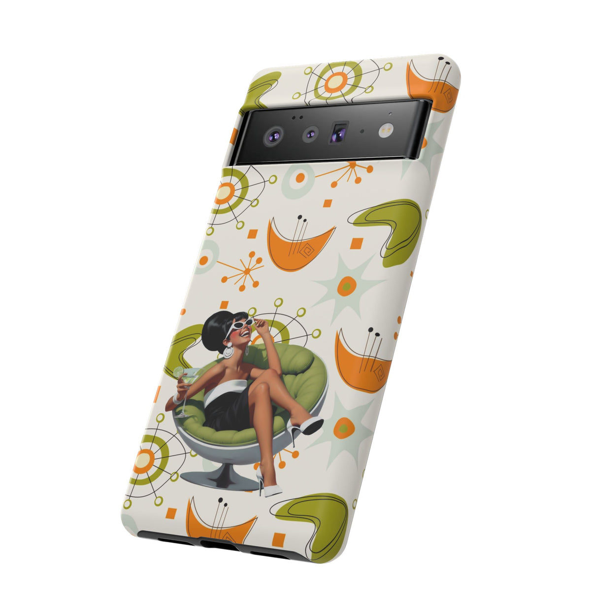 Mid Century Modern Atomic Starburst Mid Mod 60s Gal Retro Chic Tough Phone Case with Vintage Glamour Design