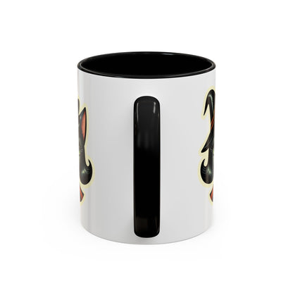 Vintage Halloween Black Cat Sexy Sexton Mid Century Modern Accent Coffee Mug - Mid Century Modern Gal