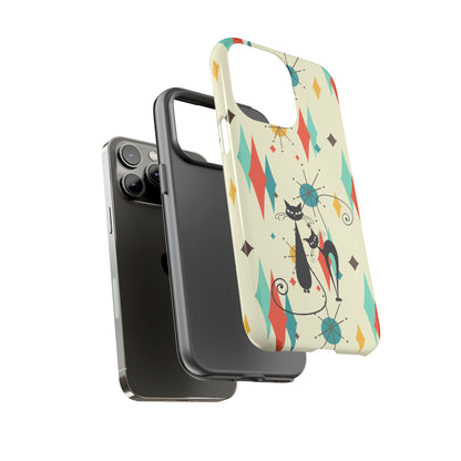 Atomic Kitty Cat, Mid Mod Franciscan Pattern, Kitsch Tough Phone Cases