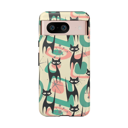 Atomic Cat Mid Century Modern Starburst Retro Kitsch Tough Phone Case