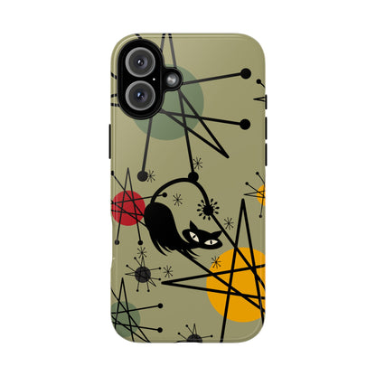 Mid Century Modern Atomic Cat, Retro Chic Groovy Mod Samsung, Smart Phone Tough Cases