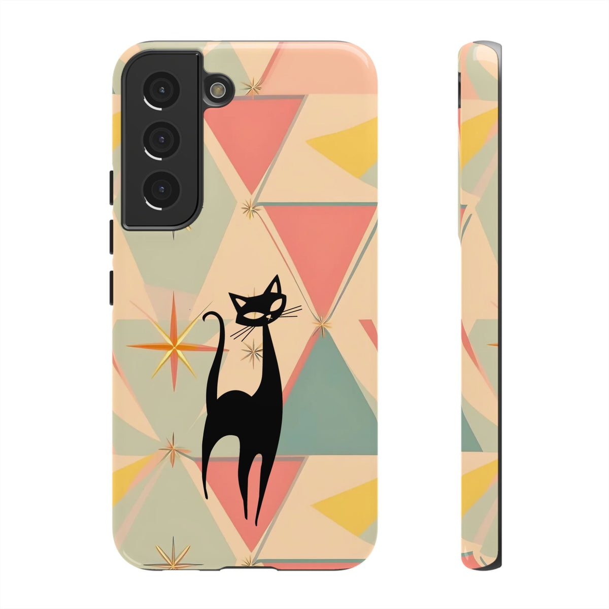 Atomic Cat Mid Mod Retro Cat Phone Case | Tough Cases with Vintage Vibe | Ideal for Cat Lovers
