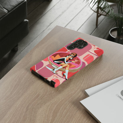 Mid Mod 60s Mod Gal, Kick Back Enjoy, Retro Chic Phone Case with Cocktail Design