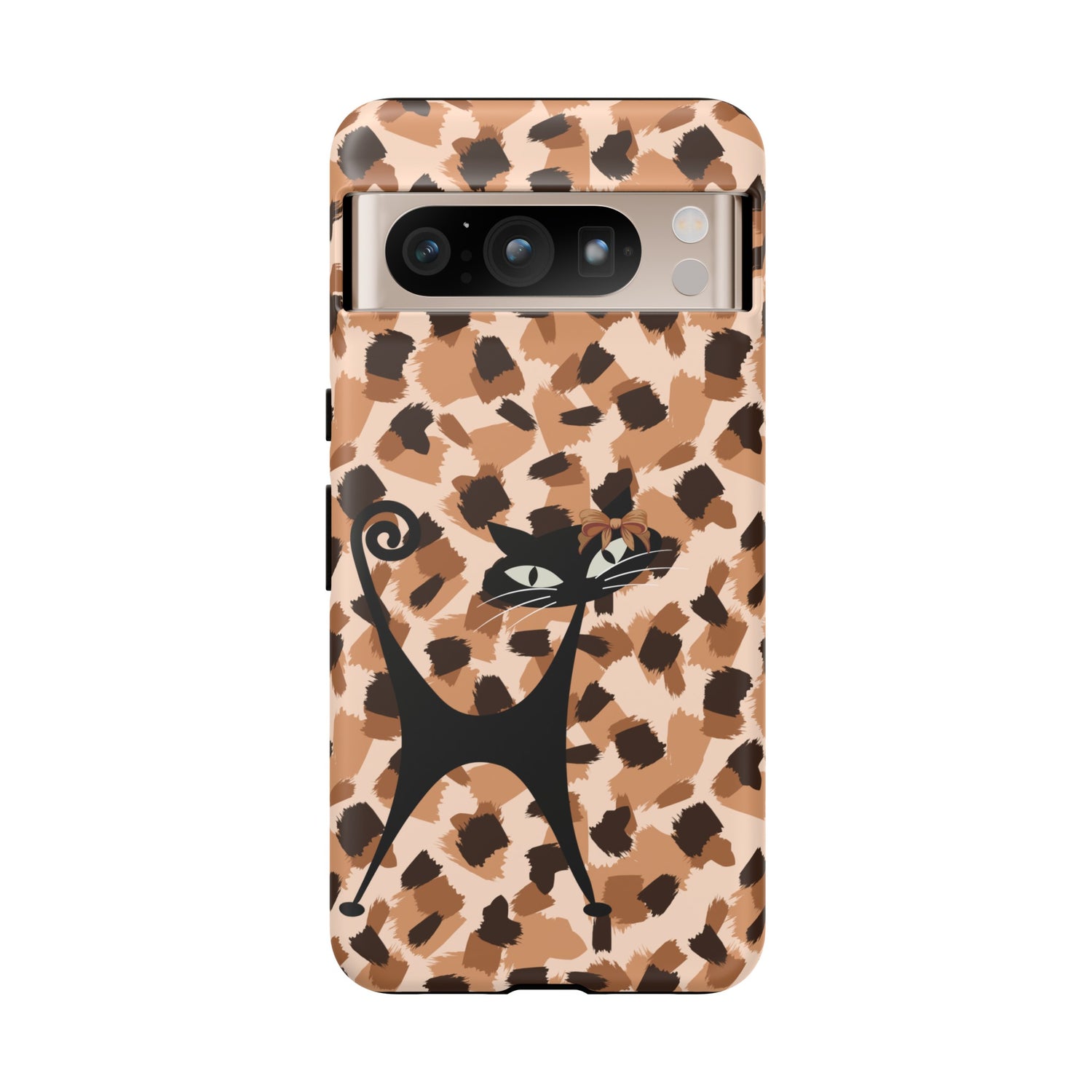 Mid Century Modern Atomic Cat, Animal Print Kitschy Trendy Smart Phone Tough Cases