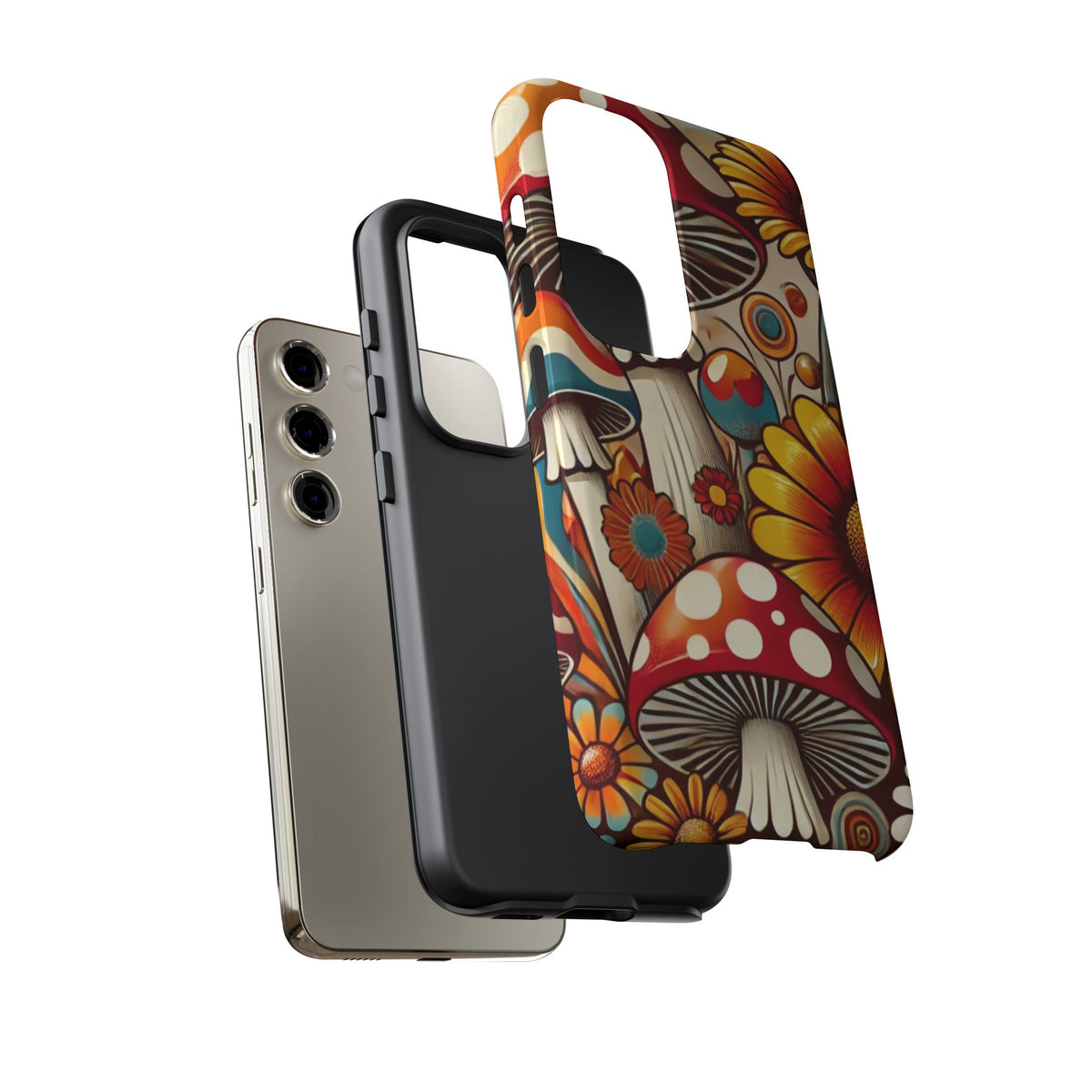 Colorful Mushroom Flower Phone Case - Boho Chic Design