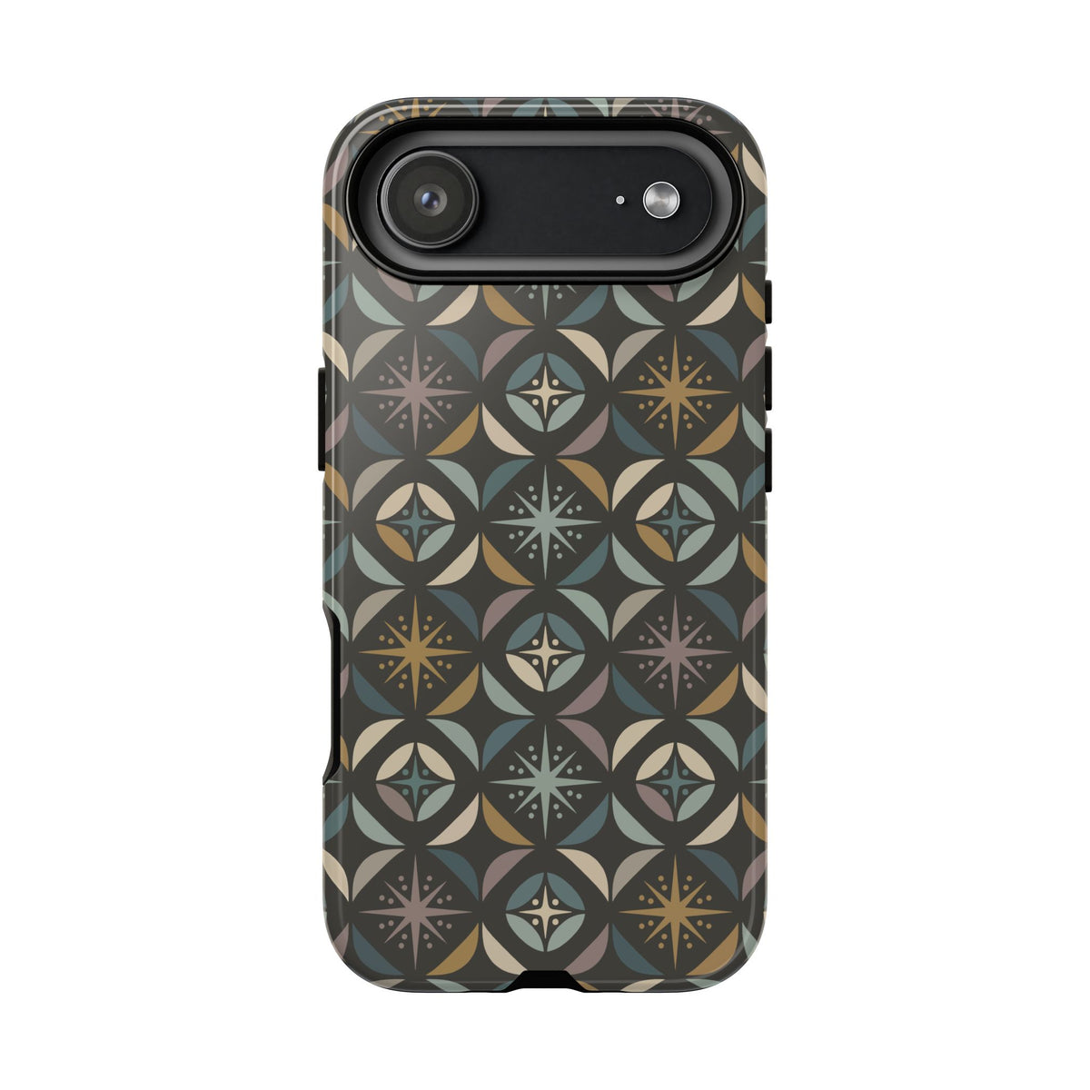Mid Century Modern Elegant Gray Geometric Starburst Tough Phone Case