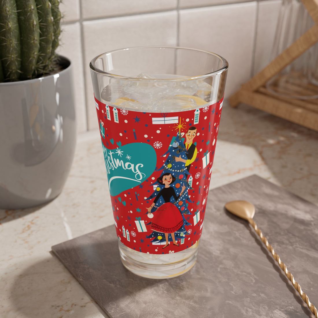 Mid Century Modern Christmas, Kitschy Retro Mod Barware For The Holiday