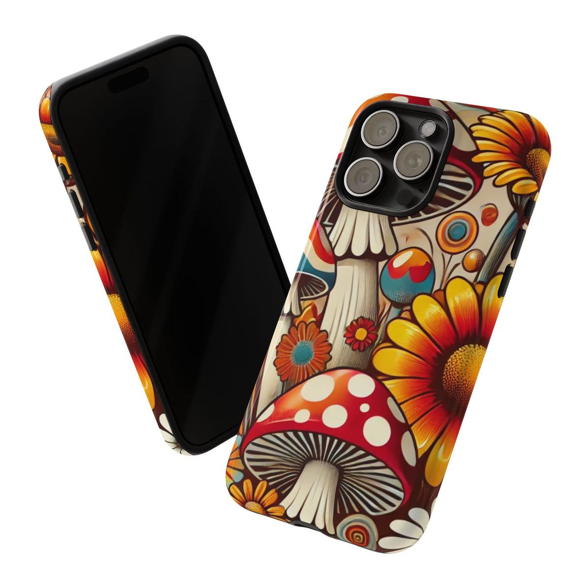 Colorful Mushroom Flower Phone Case - Boho Chic Design