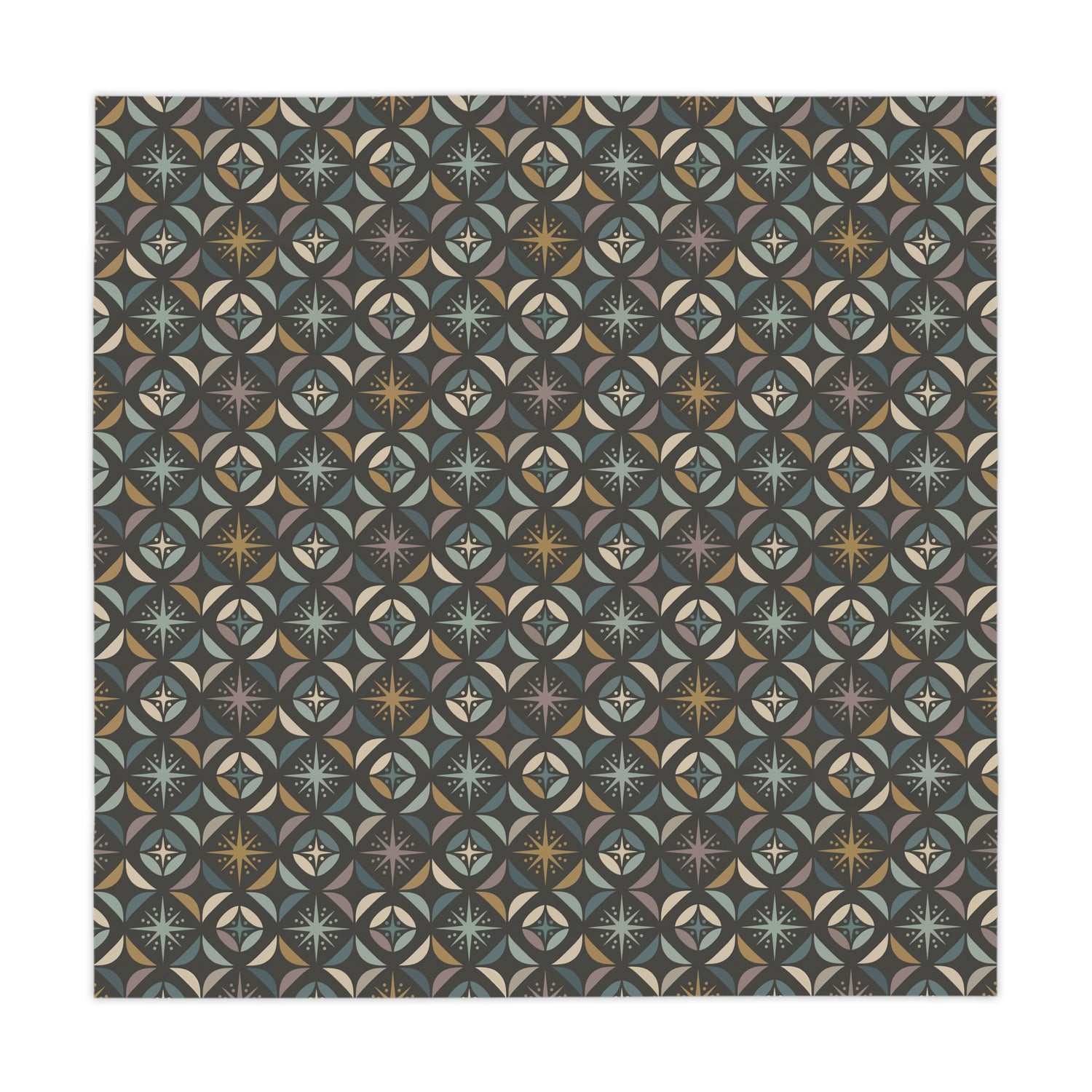 Mid Century Modern Elegant Gray Geometric Starburst Tablecloth - Mid Century Modern Gal