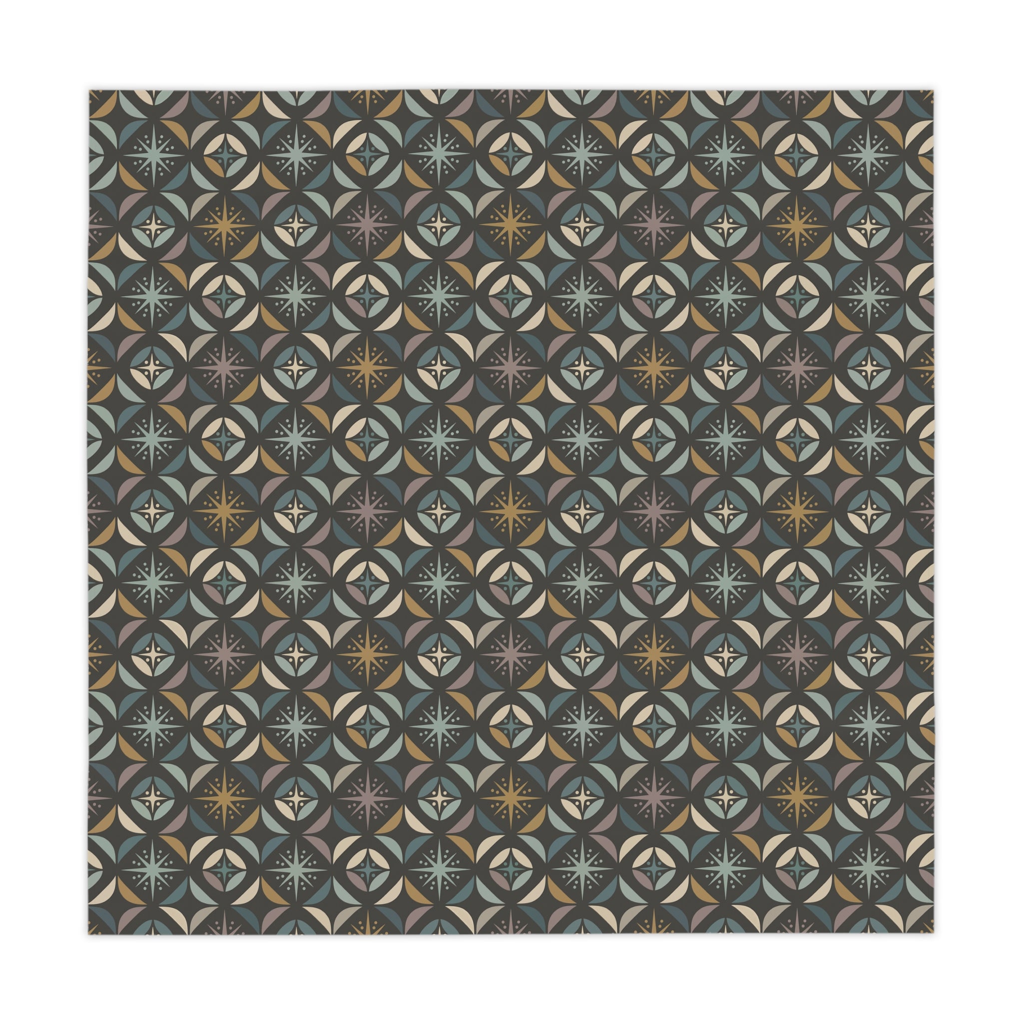 Mid Century Modern Elegant Gray Geometric Starburst Tablecloth - Mid Century Modern Gal