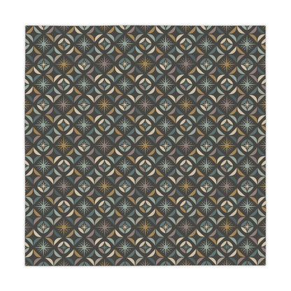 Mid Century Modern Elegant Gray Geometric Starburst Tablecloth - Mid Century Modern Gal