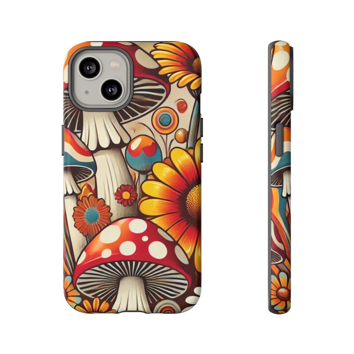 Colorful Mushroom Flower Phone Case - Boho Chic Design