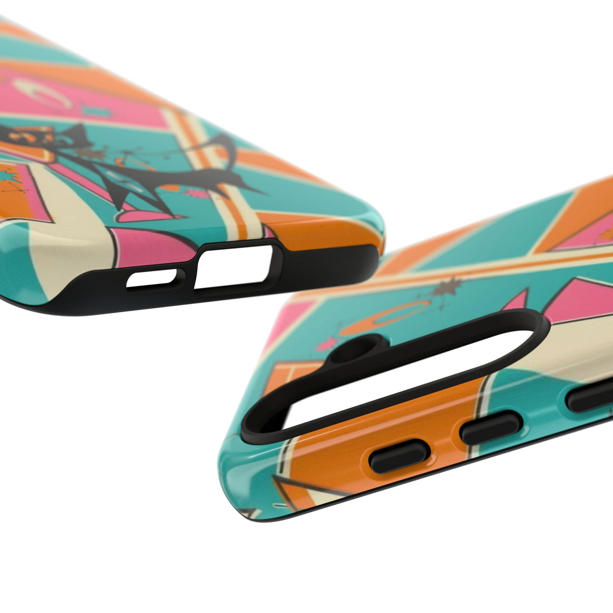 Atomic Cat Mid Mod Retro Cat Phone Case - Tough Cases for Stylish Cat Lovers