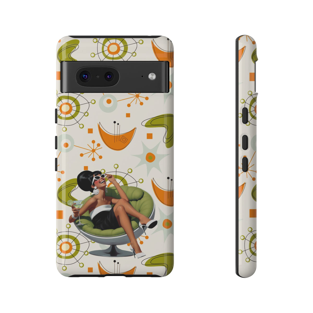 Mid Century Modern Atomic Starburst Mid Mod 60s Gal Retro Chic Tough Phone Case with Vintage Glamour Design
