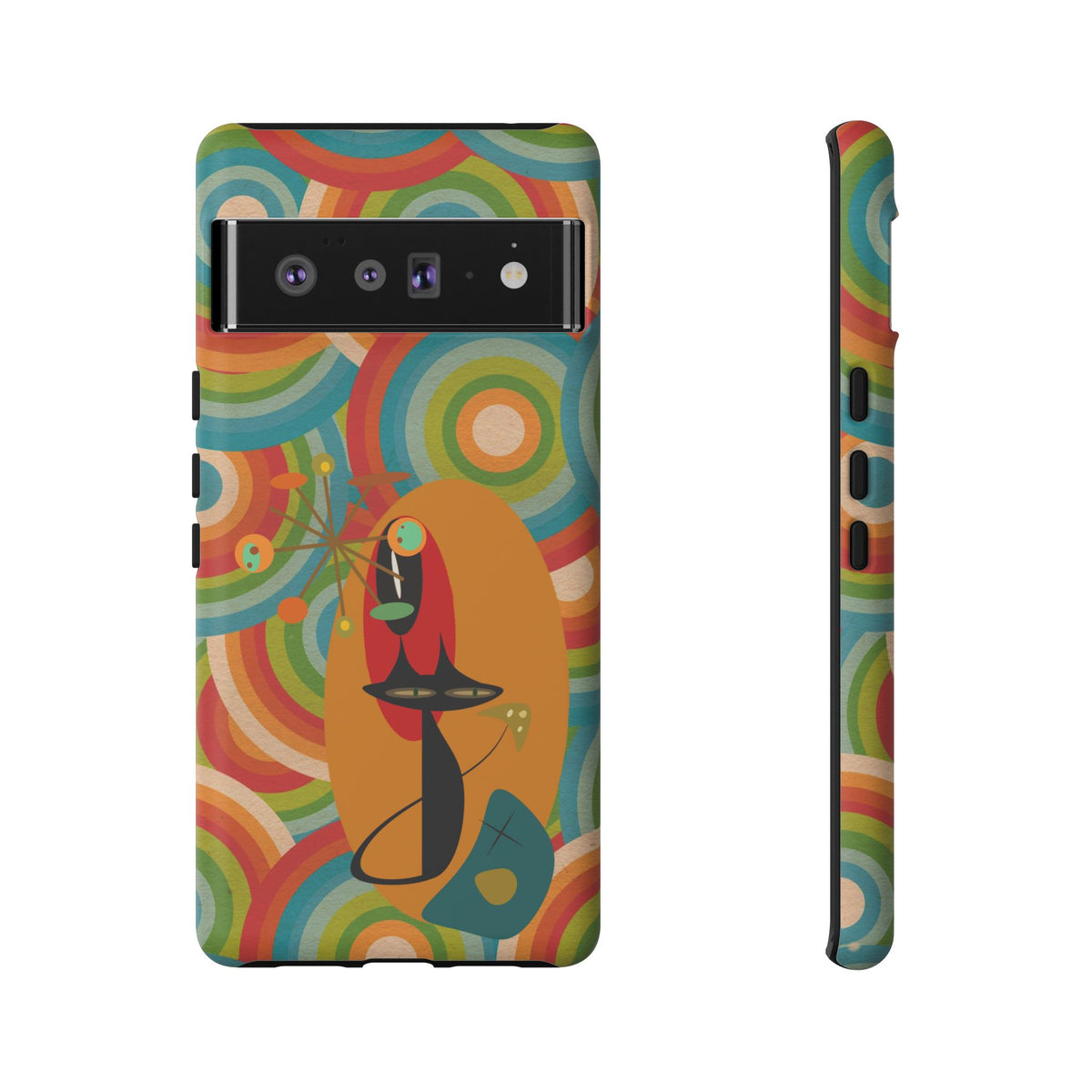 Atomic Cat, Retro 70's Pattern, MCM Smart Phone Tough Phone Case