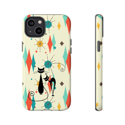 Atomic Kitty Cat, Mid Mod Franciscan Pattern, Kitsch Tough Phone Cases