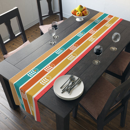 Retro Summer Scandinavian Boho Floral Table Runner - Mid Century Modern Gal