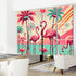 Palm Springs Cali Kitschy 50s Flamingo Mid Century Modern Hanging Room Divider One Side Print - Mid Century Modern Gal