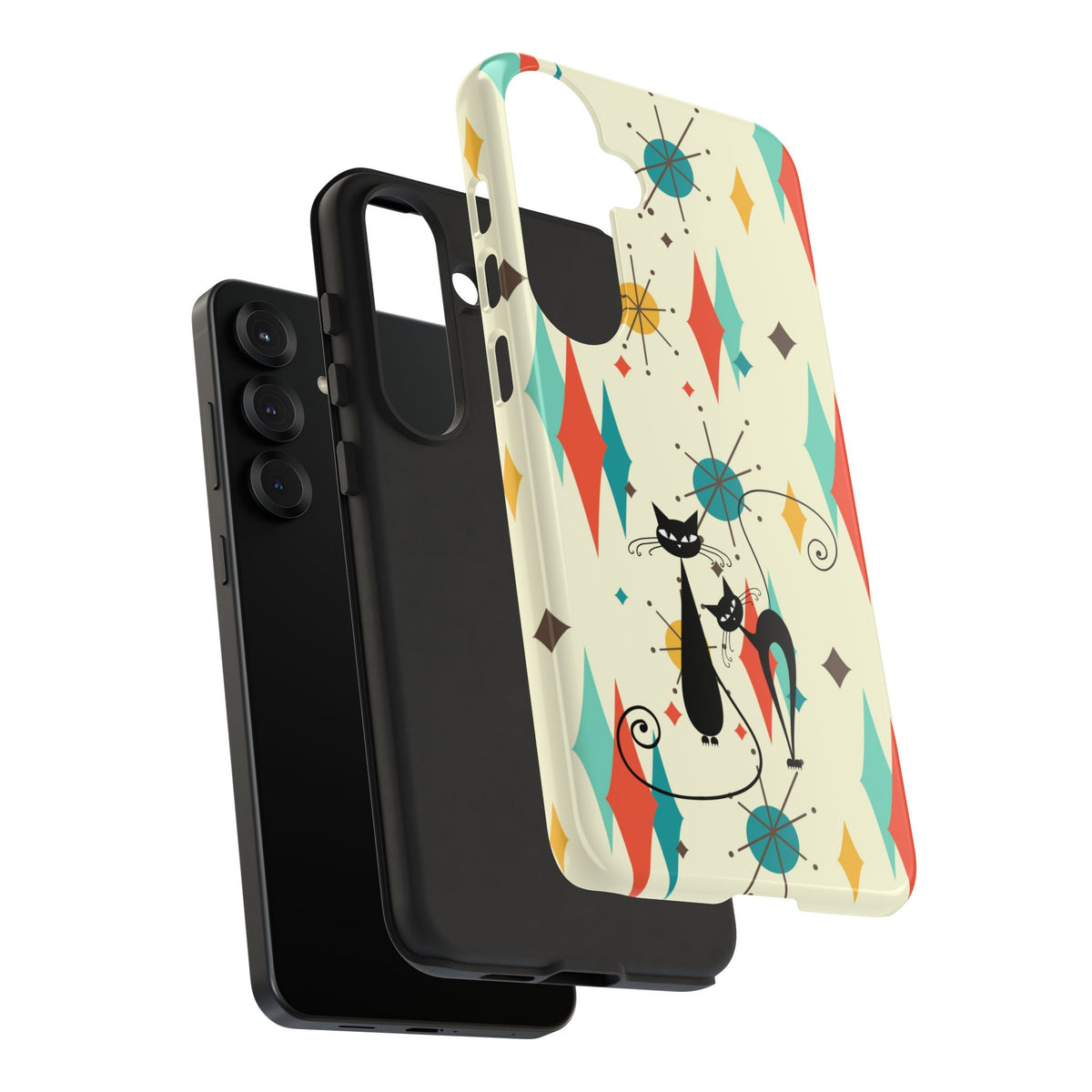 Atomic Kitty Cat, Mid Mod Franciscan Pattern, Kitsch Tough Phone Cases