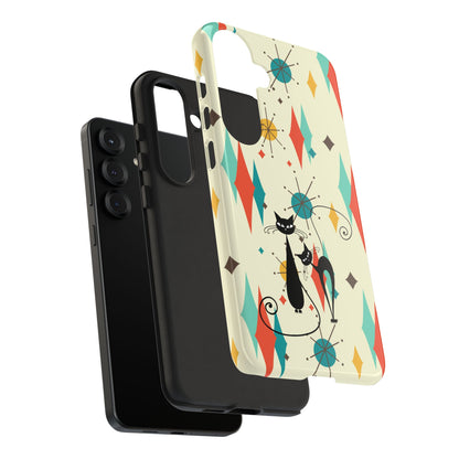 Atomic Kitty Cat, Mid Mod Franciscan Pattern, Kitsch Tough Phone Cases