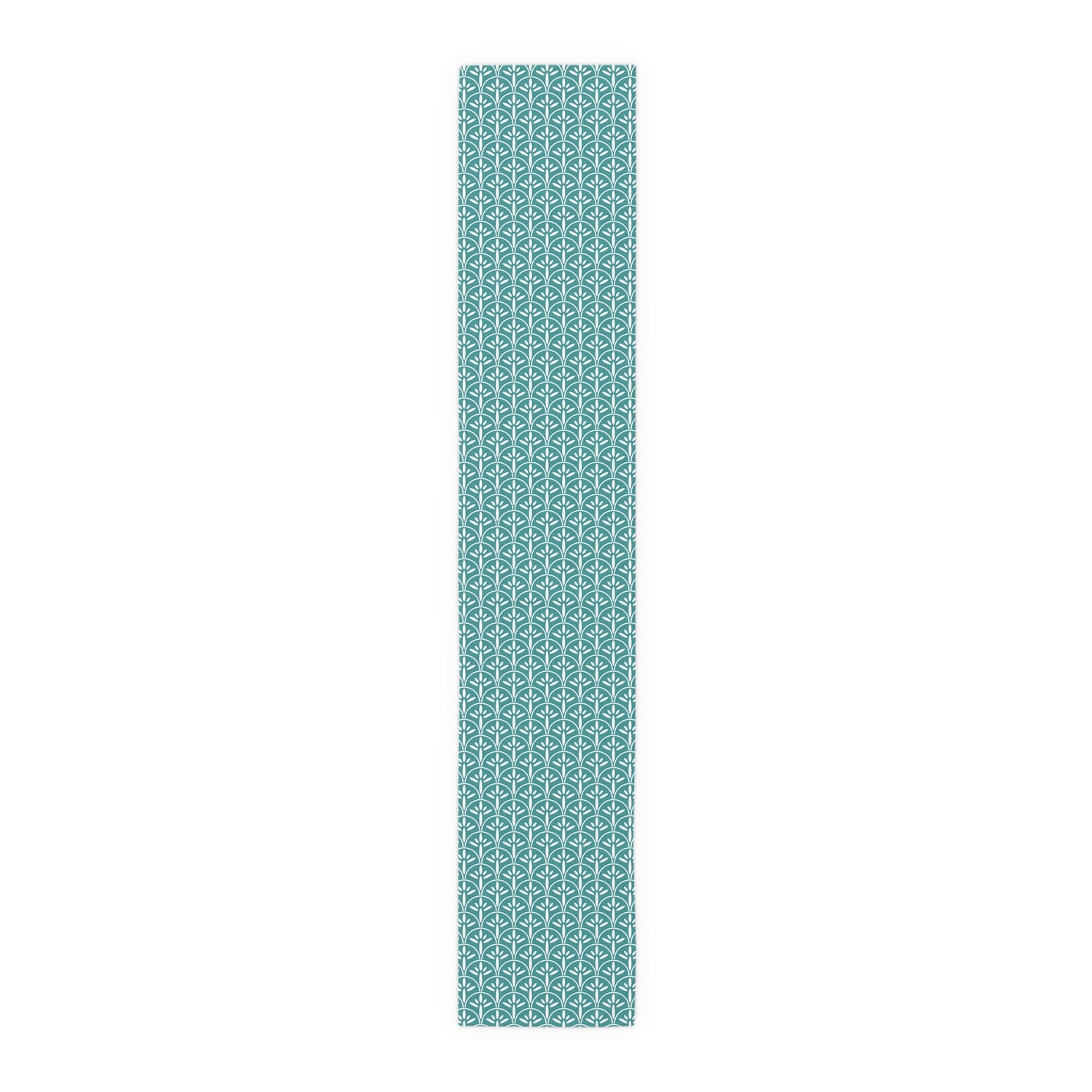 Art Deco Aqua Blue Floral Modern Runner - Mid Century Modern Gal
