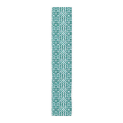 Art Deco Aqua Blue Floral Modern Runner - Mid Century Modern Gal