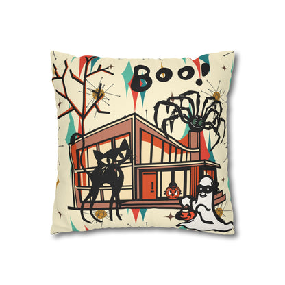Retro Halloween, Atomic Cat Franciscan Pattern, Kitschy Boo Pillow Cover Only - Mid Century Modern Gal