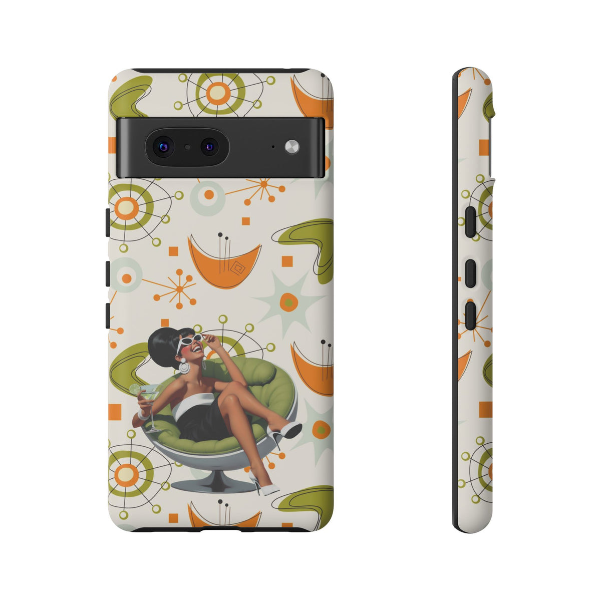 Mid Century Modern Atomic Starburst Mid Mod 60s Gal Retro Chic Tough Phone Case with Vintage Glamour Design