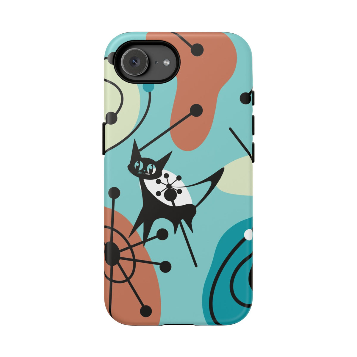 Atomic Kittie, Mid Century Modern Geometric Amoeba Retro Smart PhoneTough Phone