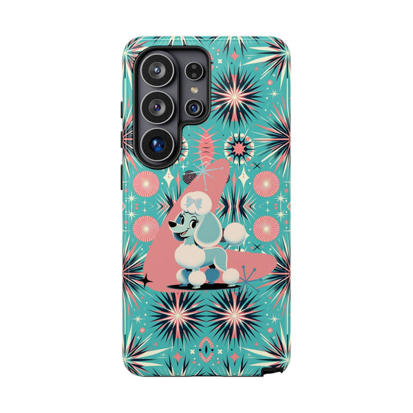 1950s Mid Century Modern Atomic Pink, Poodle Retro Smart Phone Tough Cases