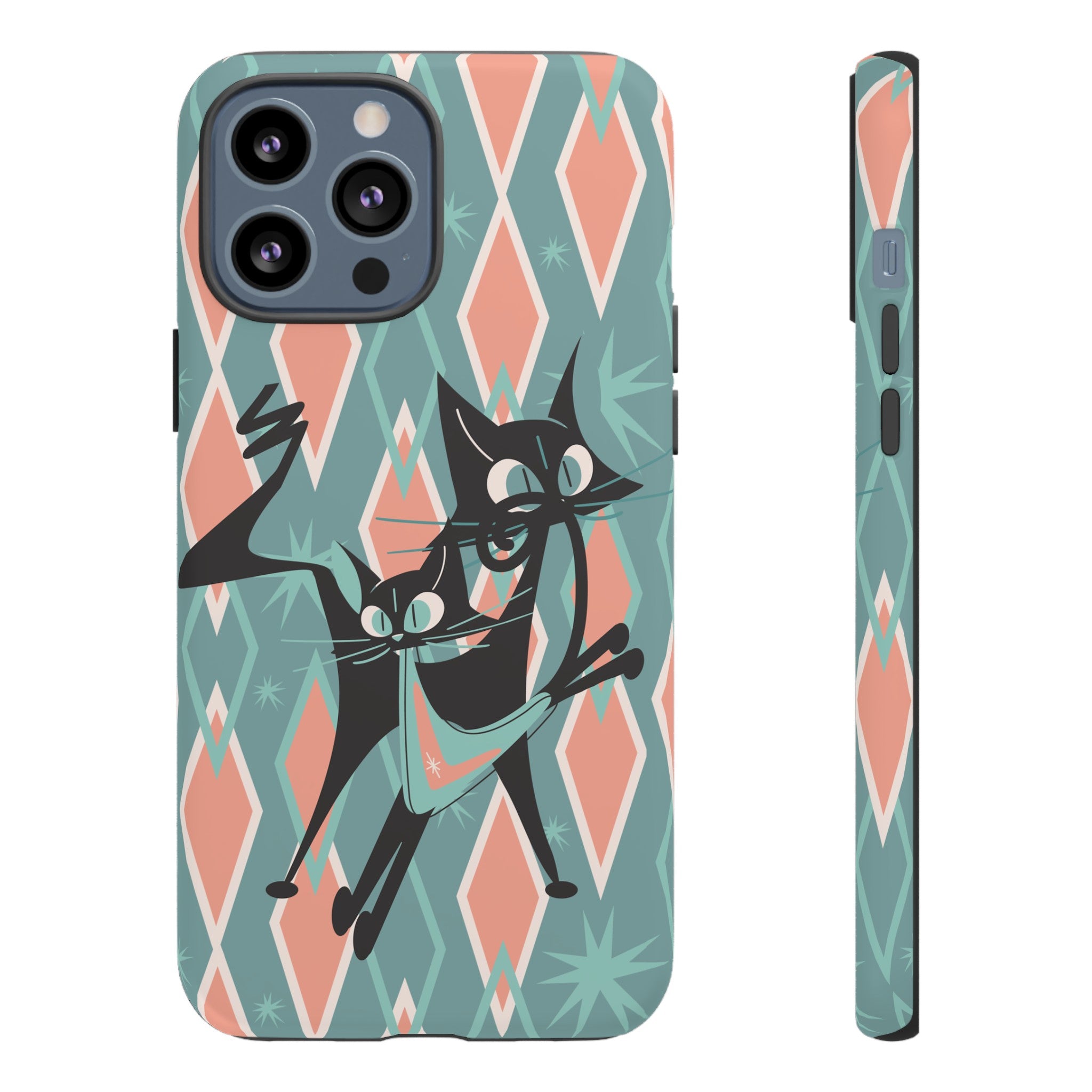 Mid Mod Atomic Cat Kitschy Retro Chic Samsung, Smart Phone Tough Cases