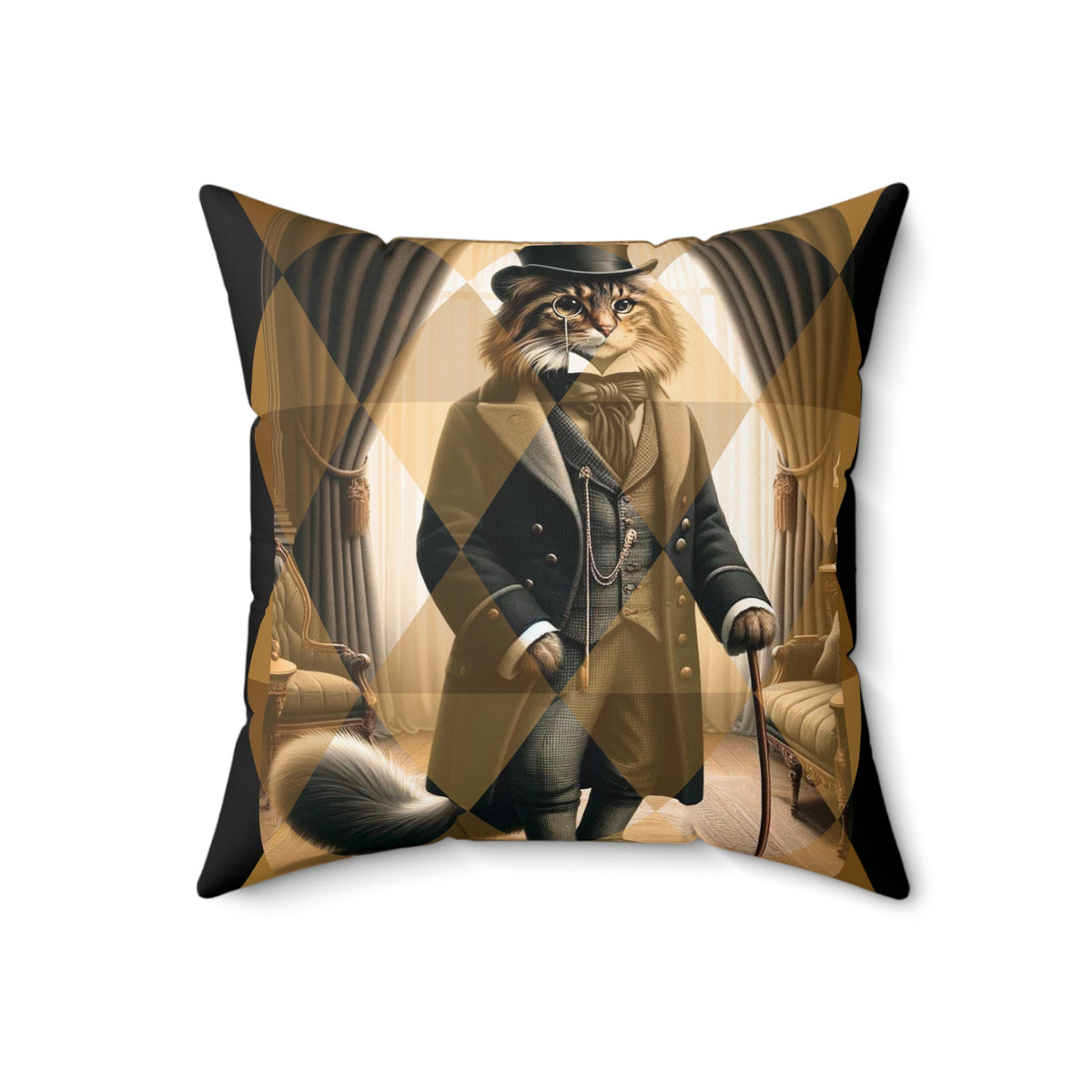 AristoCat, Kitschy Mid Century Modern, Den, Office, Kitsch Quirky Pillow And Insert - Mid Century Modern Gal