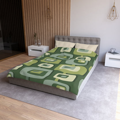 Mid Century Modern, Geometric, Groovy Green, Beige, Abstract, 60s 70s Retro, Mid Mod, MCM Duvet Cover - Mid Century Modern Gal