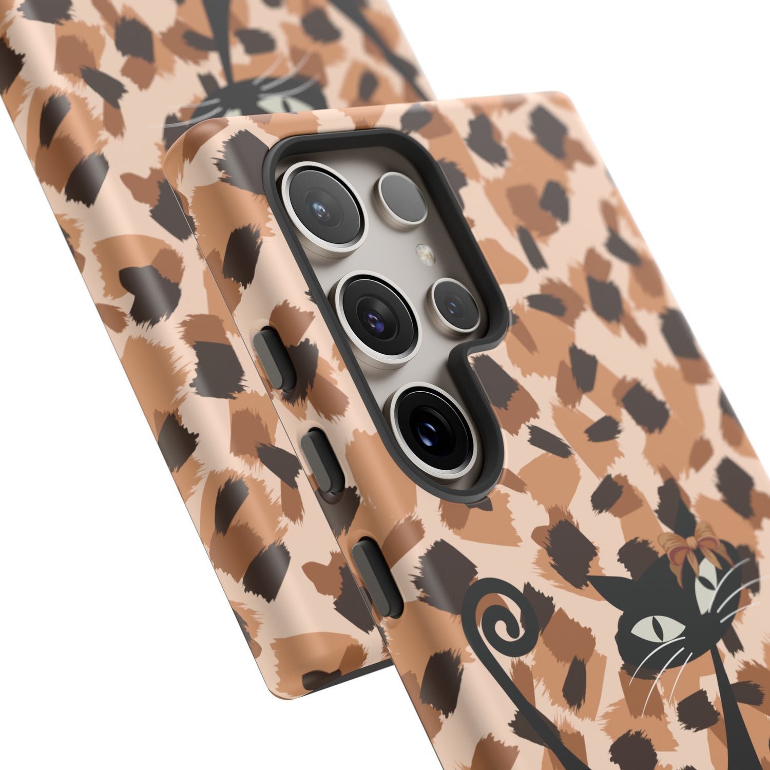 Mid Century Modern Atomic Cat, Animal Print Kitschy Trendy Smart Phone Tough Cases