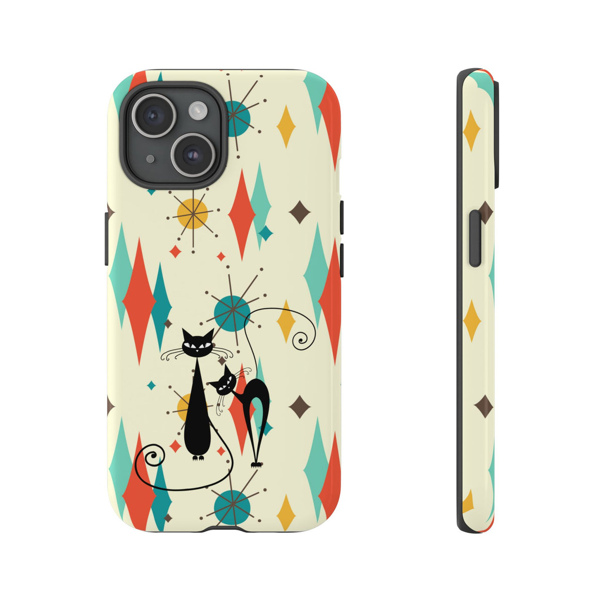 Atomic Kitty Cat, Mid Mod Franciscan Pattern, Kitsch Tough Phone Cases