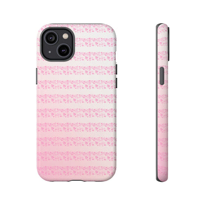 Pink Pyrex Gooseberry Striped Phone Case, Stylish Phone Cover, Tough Protective Case, Cute Cell Phone Case, Trending Gift for Her - Mid Century Modern Gal