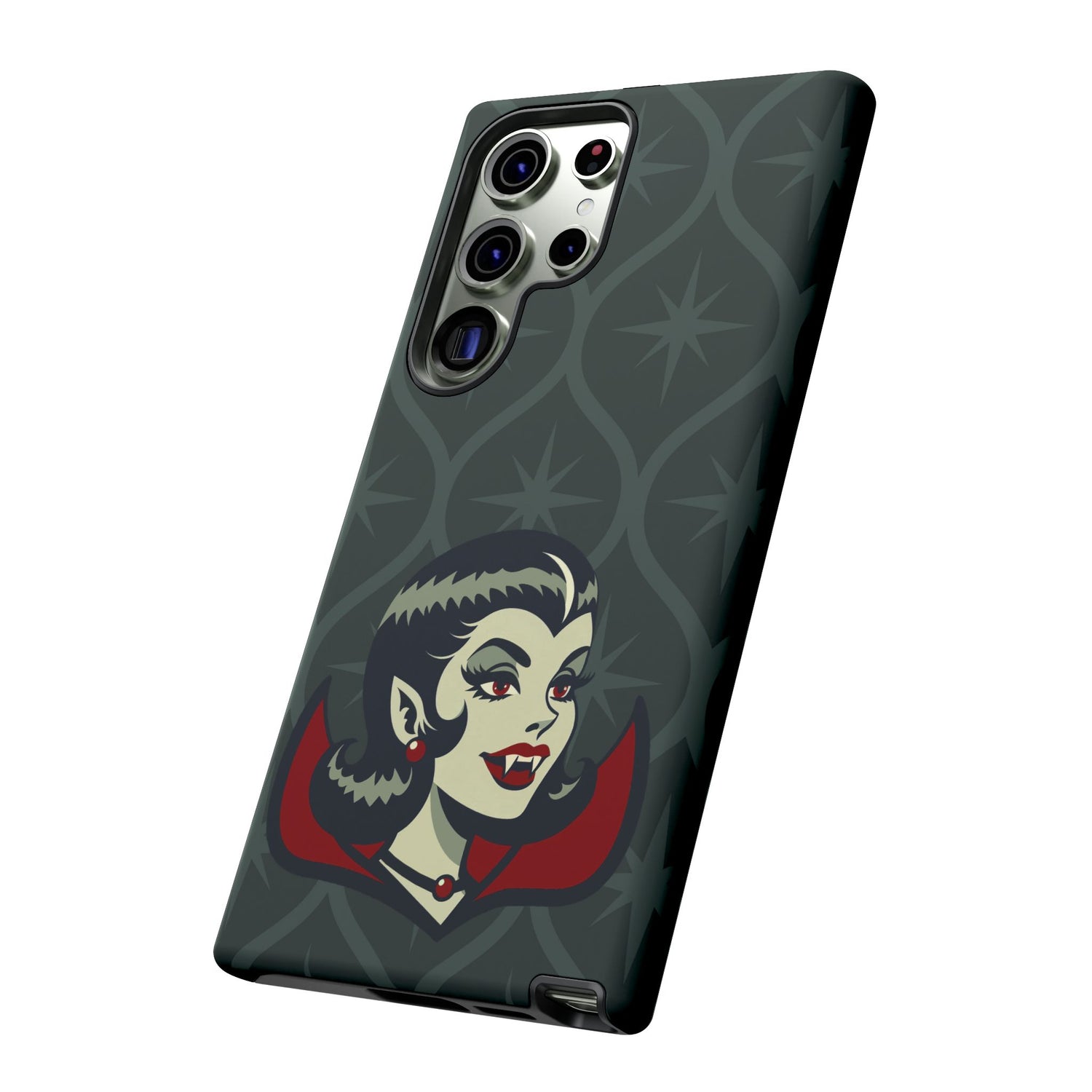Vampire Dracula Girl Halloween Goth Horror Buff MCM Green Tough Phone Case