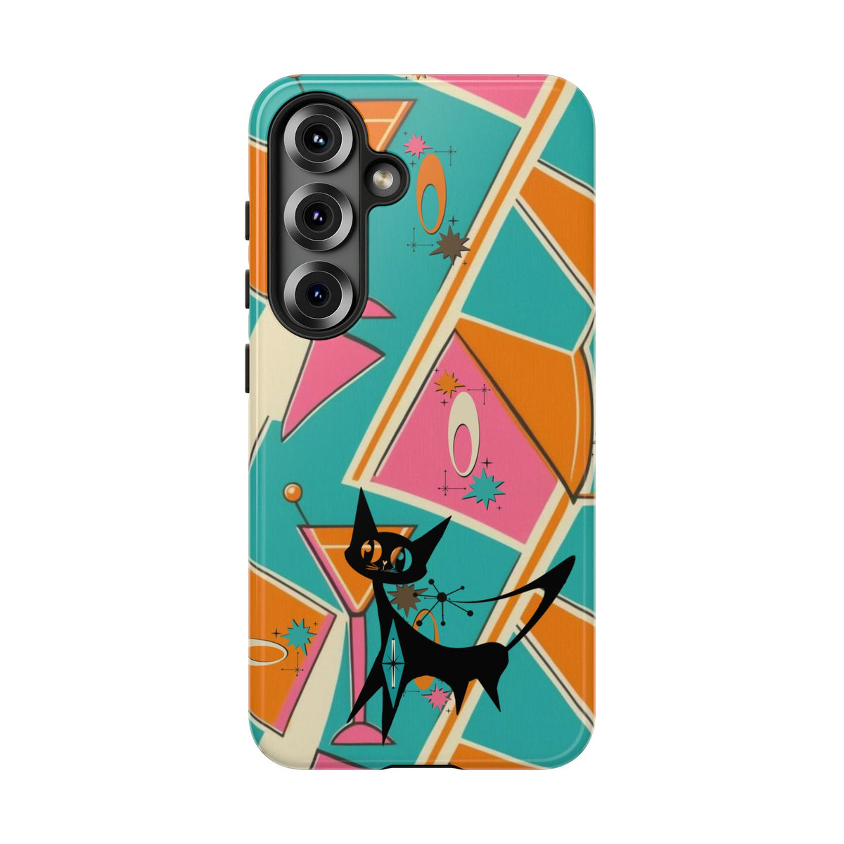 Atomic Cat Mid Mod Retro Cat Phone Case - Tough Cases for Stylish Cat Lovers