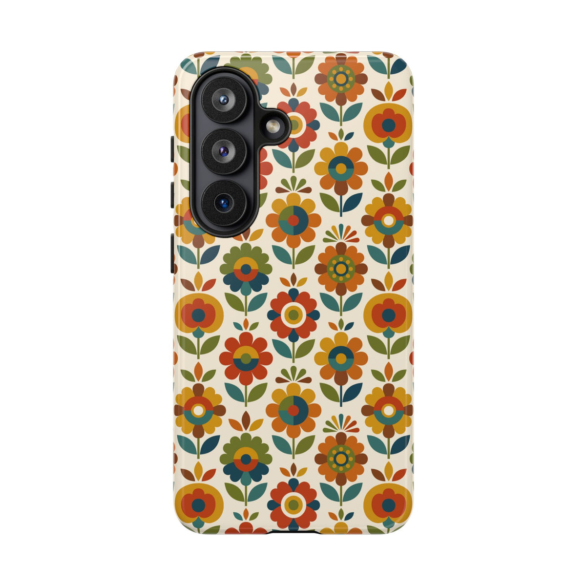 Mid Century Modern Scandinavian Floral Earth Tones Tough Phone Case