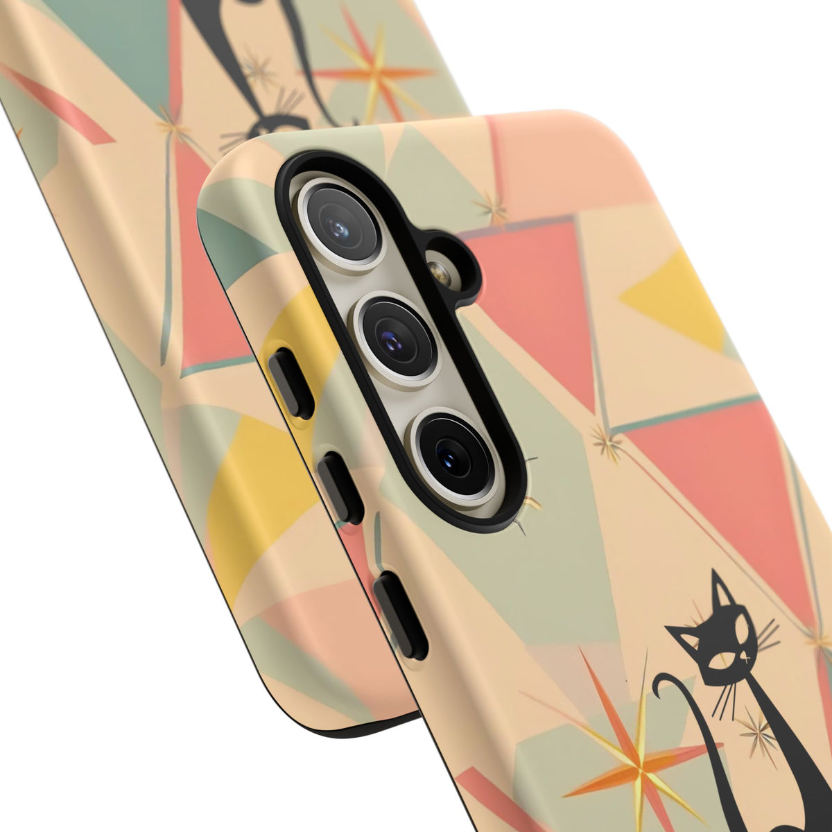 Atomic Cat Mid Mod Retro Cat Phone Case | Tough Cases with Vintage Vibe | Ideal for Cat Lovers