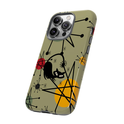 Mid Century Modern Atomic Cat, Retro Chic Groovy Mod Samsung, Smart Phone Tough Cases