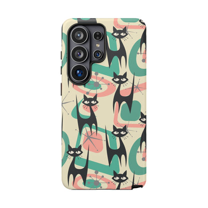 Atomic Cat Mid Century Modern Starburst Retro Kitsch Tough Phone Case