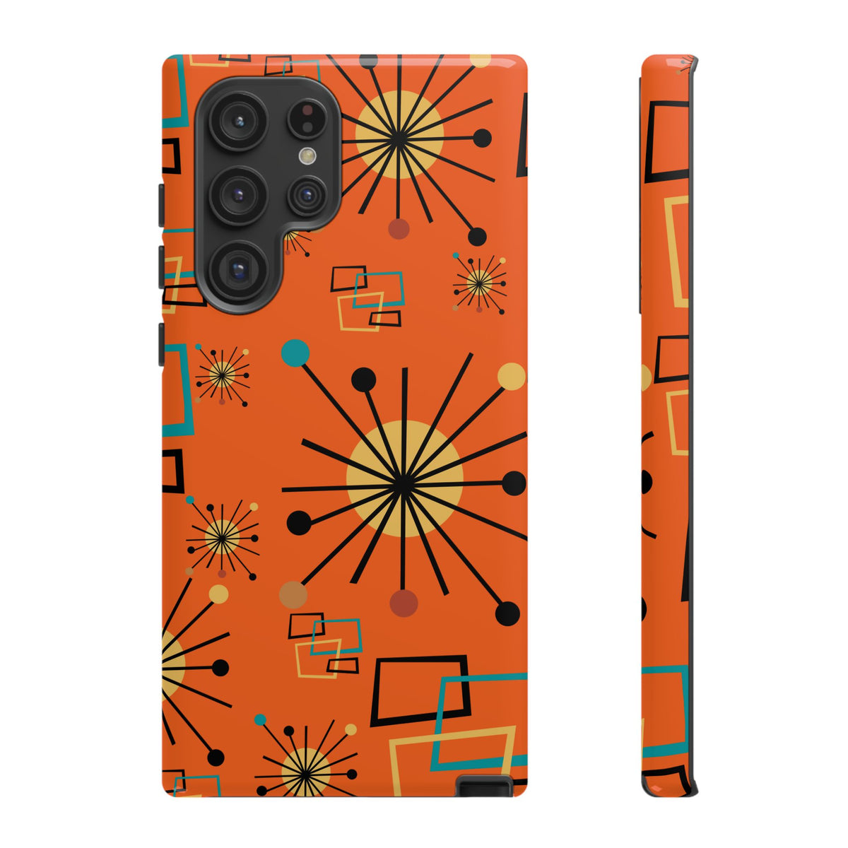 Mid Century Modern Sinatra Orange, Starburst, Geometric Funky Fun Tough Phone Case - Mid Century Modern Gal